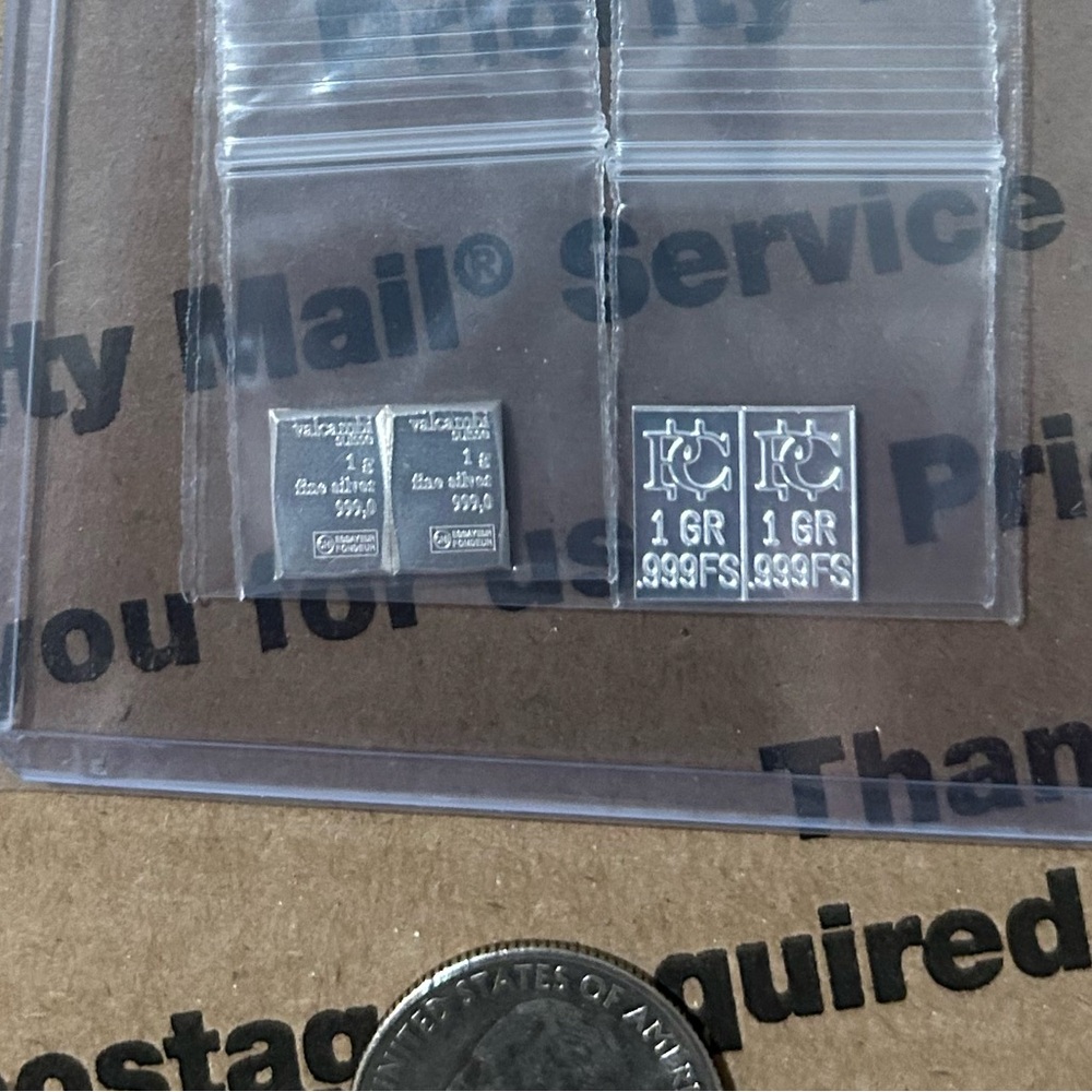 (x2️⃣) 1 gram .999 Valcambi Suisse Fine Silver Bar / Bullion